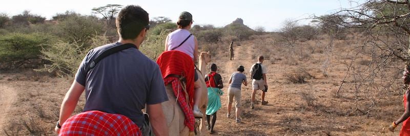 Camel trekking with Samburu tribesmen